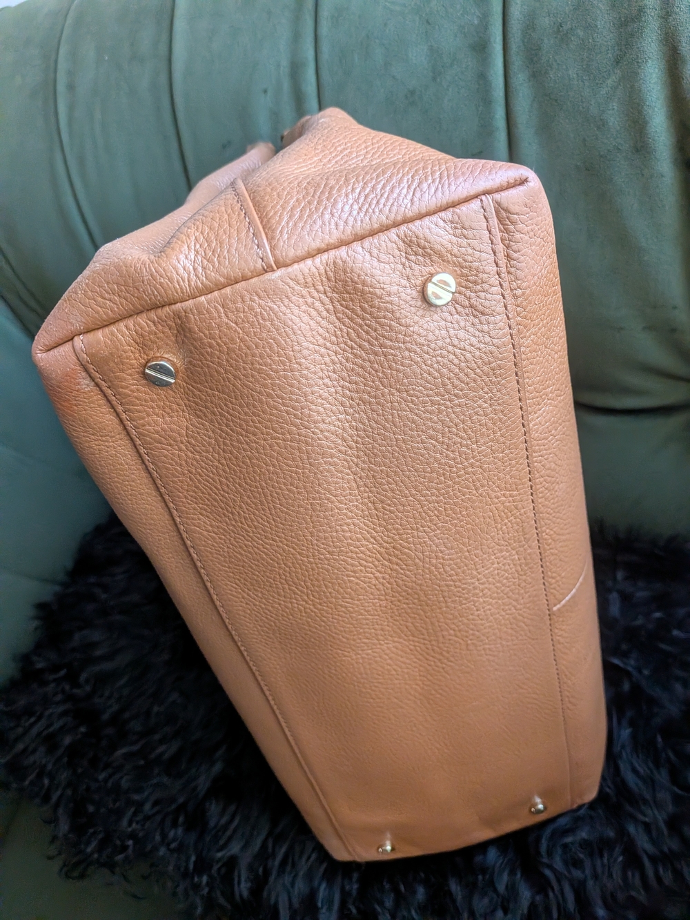 Tory Burch Marion Leather Chain Slouchy Shoulder Tote Bag – Tan/Bark - Picture 8 of 14
